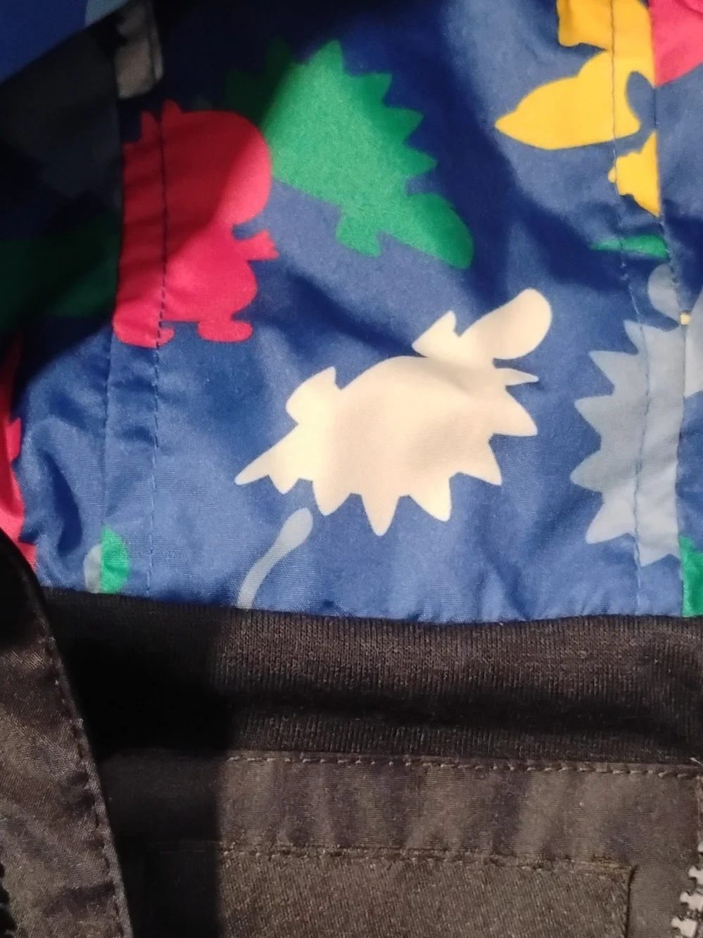 London Fog Black Kids Raincoat with Green Dino Appliqué